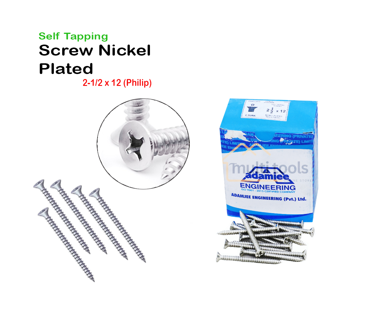 Self Tapping Screw Nickel Plated 2-1/2 X 12 (Philip)